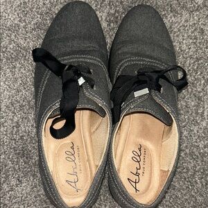 Abella Black Lace-Up Shoes